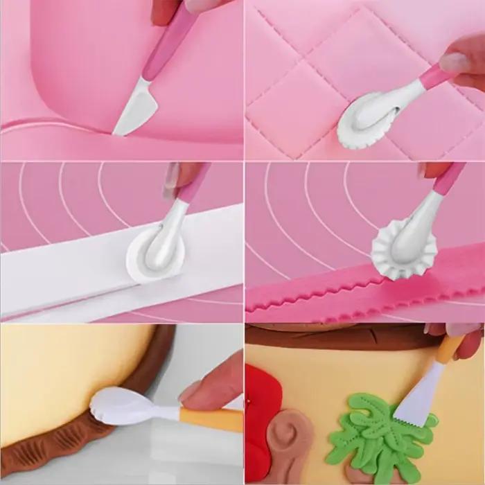 Outils de modélisation de décoration de gâteau Fondant, 8 motifs, stylo de décoration florale, coupe-pâtisserie, moules artisanaux de cuisson, bricolage, 4 pièces/ensemble