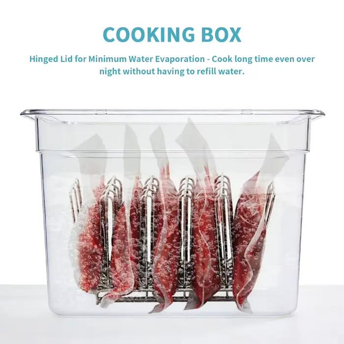 Conteneur multifonctionnel sous vide 11L, accessoire pour cuiseur lent à basse température avec couvercle pliable, sans BPA, durable pour usage domestique