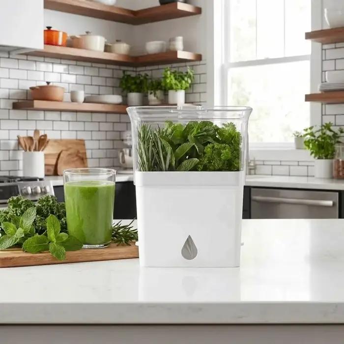 Récipient pratique en plastique pour herbes fraîches