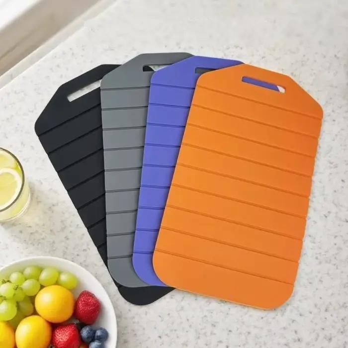 Planche à découper pliable antiadhésive, flexible, antidérapante, avec poignée facile à saisir, planche à découper en silicone portable