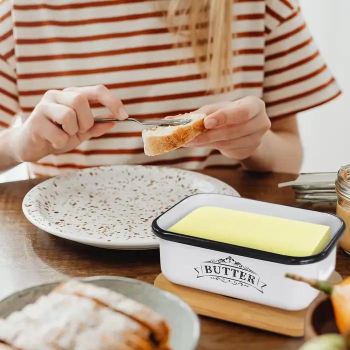 Beurrier avec Couvercle Style Campagne pour Plan de Travail
