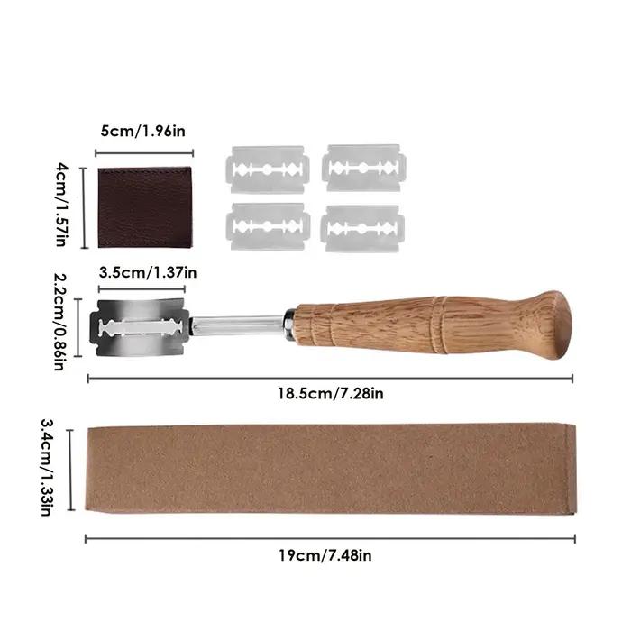 Couteau à trancher le pain incurvé avec 4 pièces de coupe remplaçables