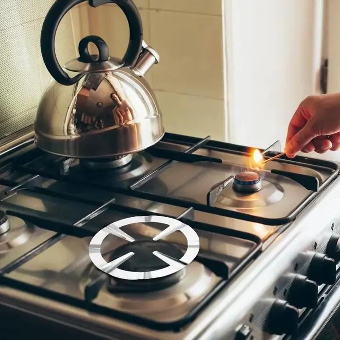 Anneau réducteur de cuisinière à gaz, Support de cuisinière à gaz, plaque d'anneau de mijotage en acier inoxydable, Support de Pot à café Moka, Support de casseroles