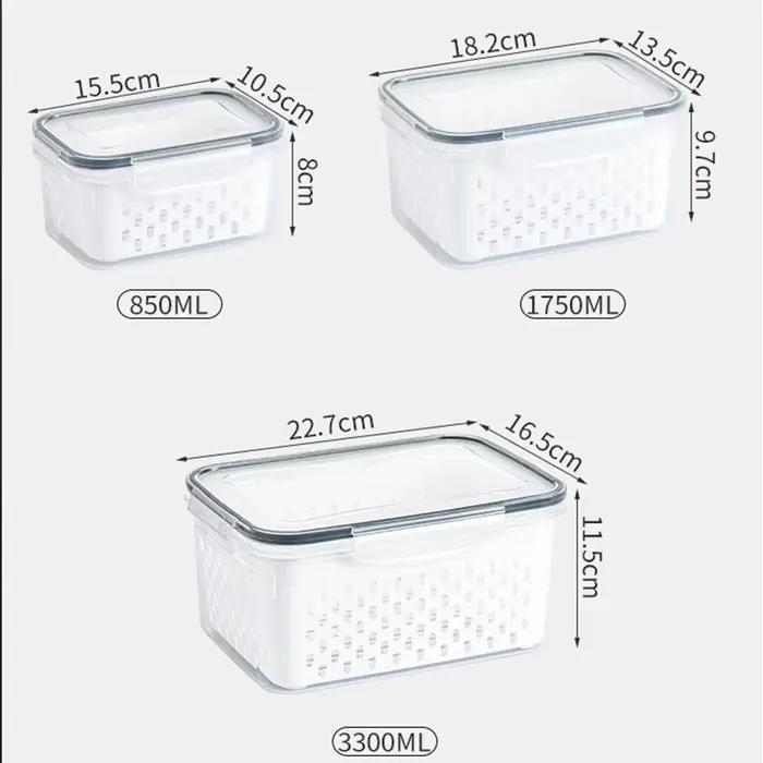 Ensemble de récipients de stockage des aliments pour réfrigérateur Transparent