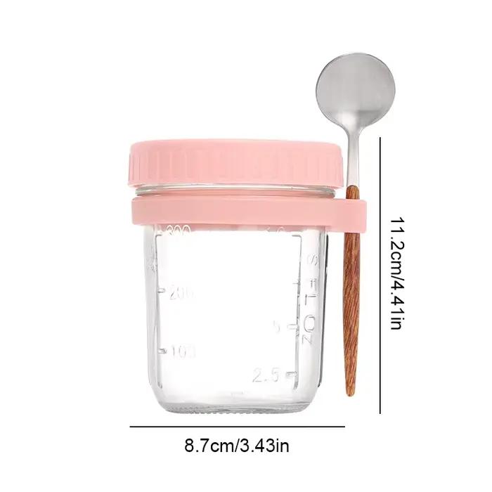Tasse de petit-déjeuner portable avec couvercle en plastique et cuillère