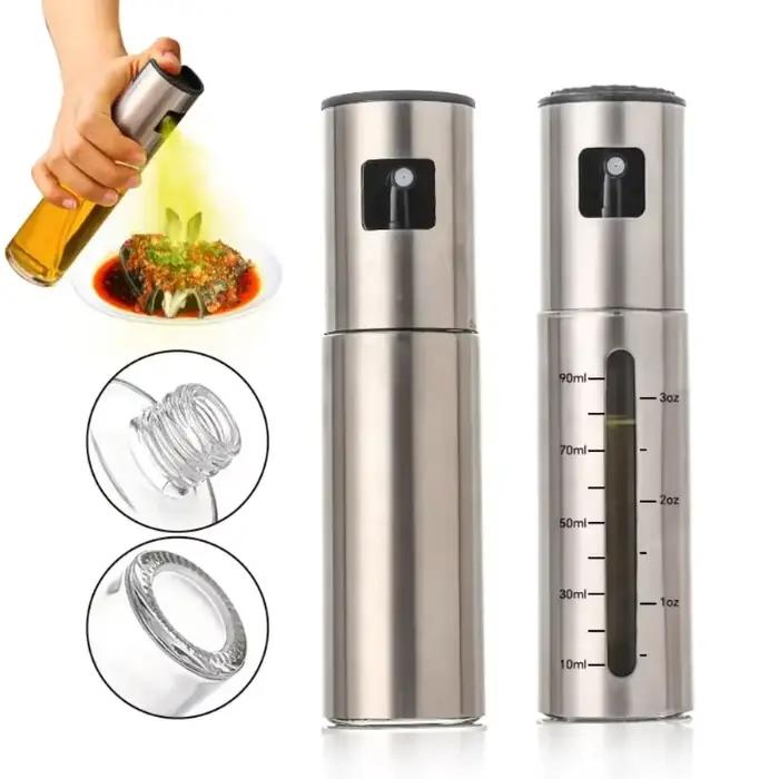 Pulvérisateur d'huile d'olive de cuisson Portable en acier inoxydable de 100ml