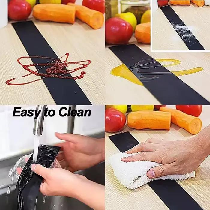 Bande d'étanchéité en Silicone pour cuisinière à gaz de cuisine, bande d'étanchéité Anti-huile et Anti-taches, bande d'insertion en Silicone, accessoires de cuisine