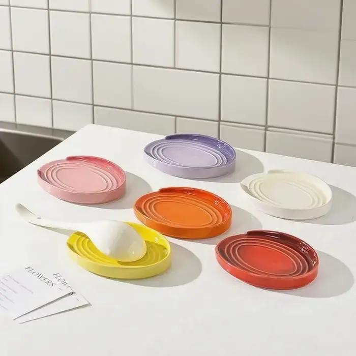 Support de couvercle de Pot en céramique, porte-cuillère, étagère de rangement de cuisine, porte-cuillère, étagère de rangement de comptoir de cuisine