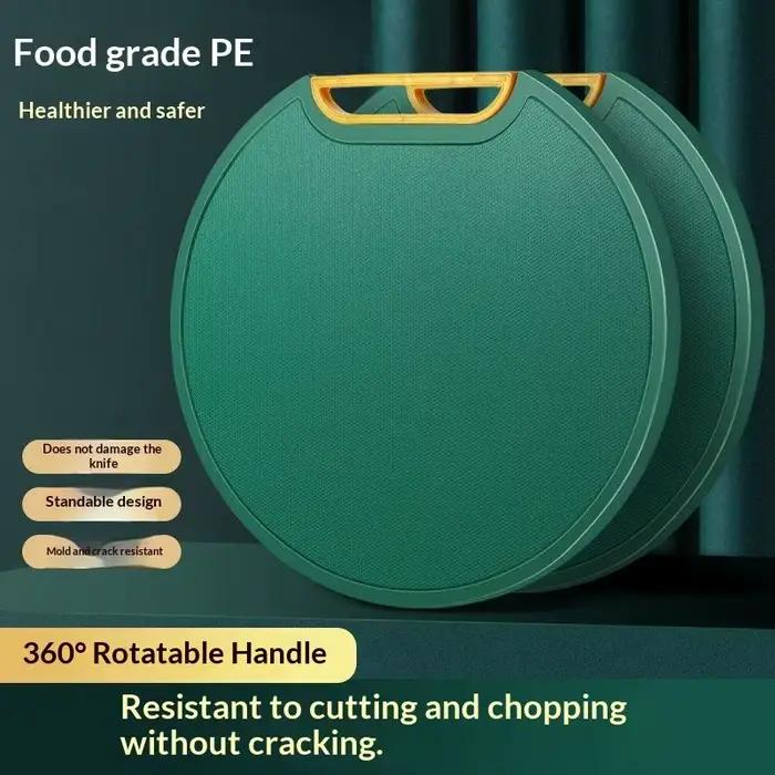 Planche à découper double face antidérapante et anti-moisissure de 29 cm, pour cuisine, suspendable, avec compartiments séparés pour aliments crus et cuits, autoportante