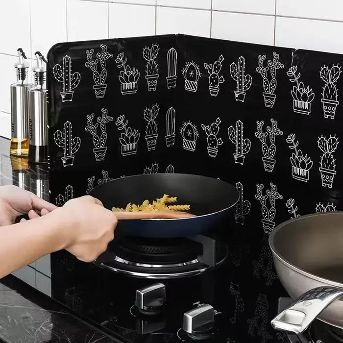 Plaque de protection pliable en aluminium pour cuisinière à gaz, écran anti-éclaboussures d'huile portable pour poêle à frire, accessoires de cuisine domestiques