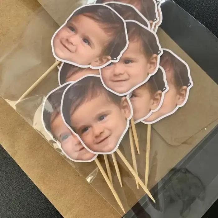 Décorations de gâteaux personnalisées avec photos, matériau imperméable, impression de haute qualité pour les baby showers, les remises de diplômes, les fêtes