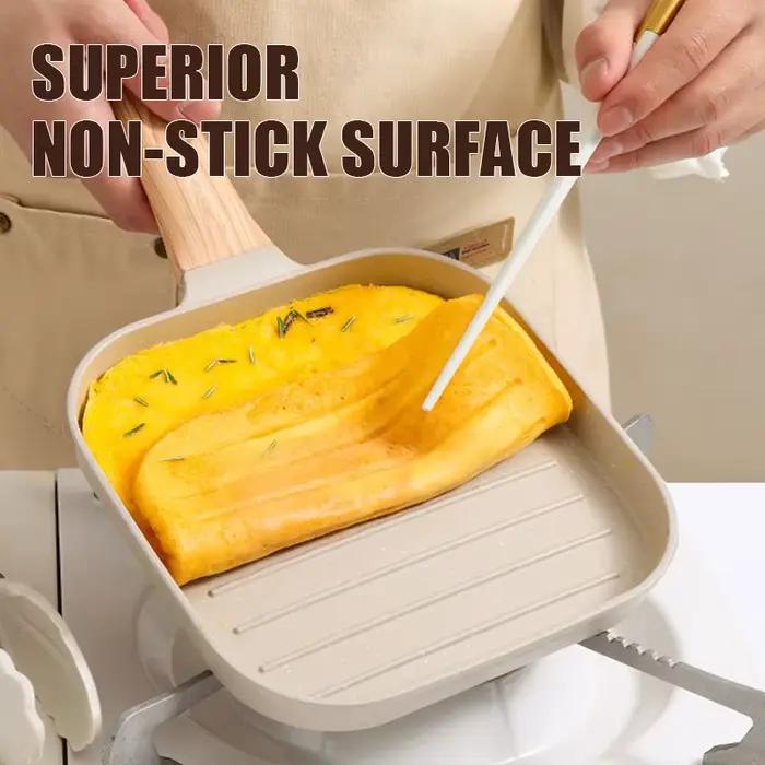 Poêle à gril antiadhésive pour tous les cuisinières, poêle à Steak carrée de 19cm/7.5 pouces pour la cuisine intérieure et l'extérieur, poêle à Steak