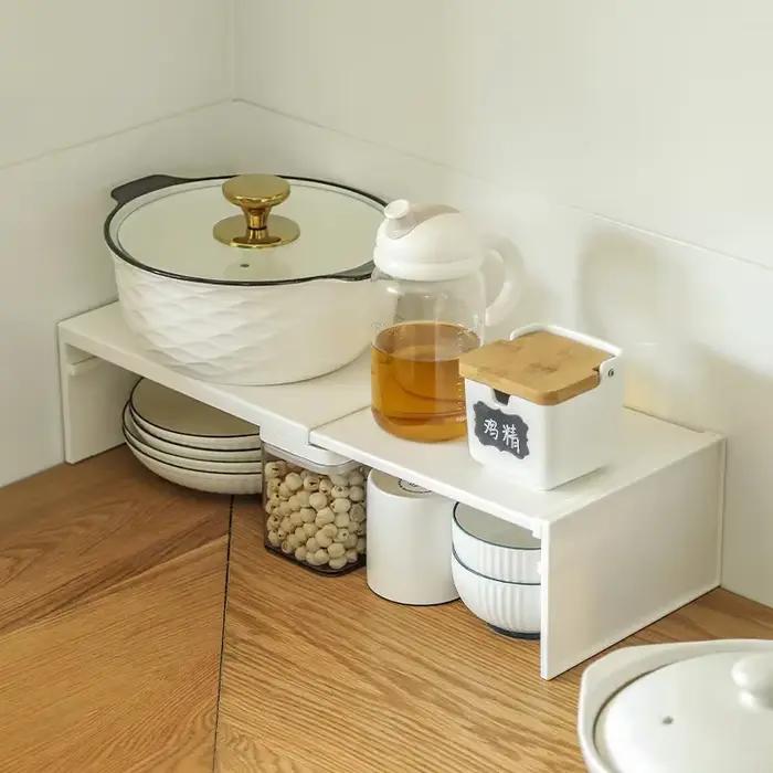 Étagère de cuisine rétractable, armoire multifonctionnelle pour la maison, plat superposé, finition bouteille d'assaisonnement, support de rangement, organisateur de réfrigérateur