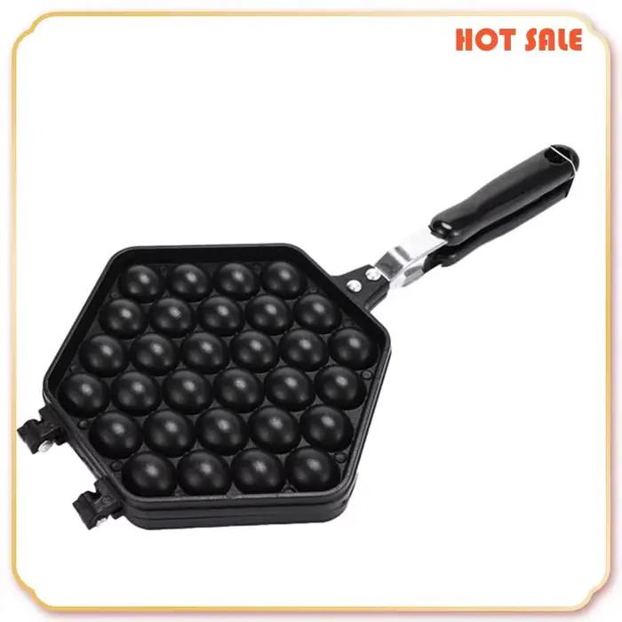 ABFA 1 pièce Eggettes fer aluminium Hongkong gaufrier moule revêtement antiadhésif bricolage Muffins plaque noir