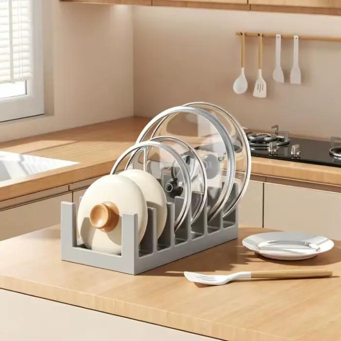 Support multifonctionnel pour couvercles de casseroles