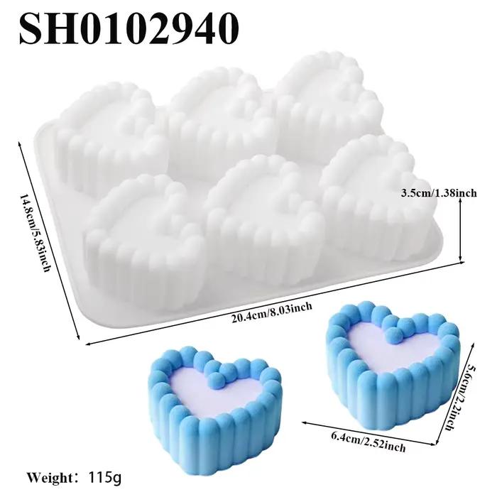 Moule à gâteau mousse en silicone forme de cœur pour saint-valentin outils de pâtisserie ustensiles de cuisine occasions spéciales