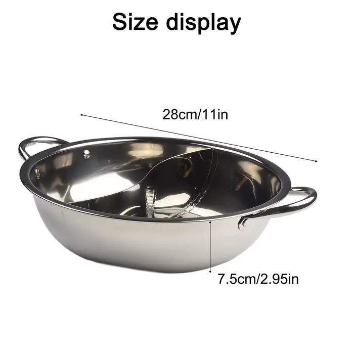 28 cm acier inoxydable Double divisé Double marmite cuiseur cuisinière à gaz Compatible marmite chinoise marmite cuisine soupe marmite