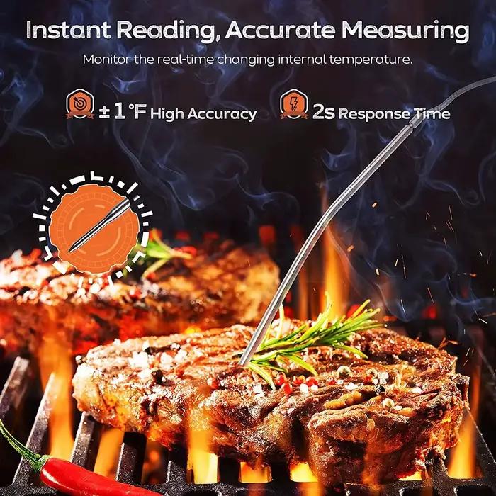 HOMEFISH thermomètre de cuisine à viande numérique en acier inoxydable étanche température
