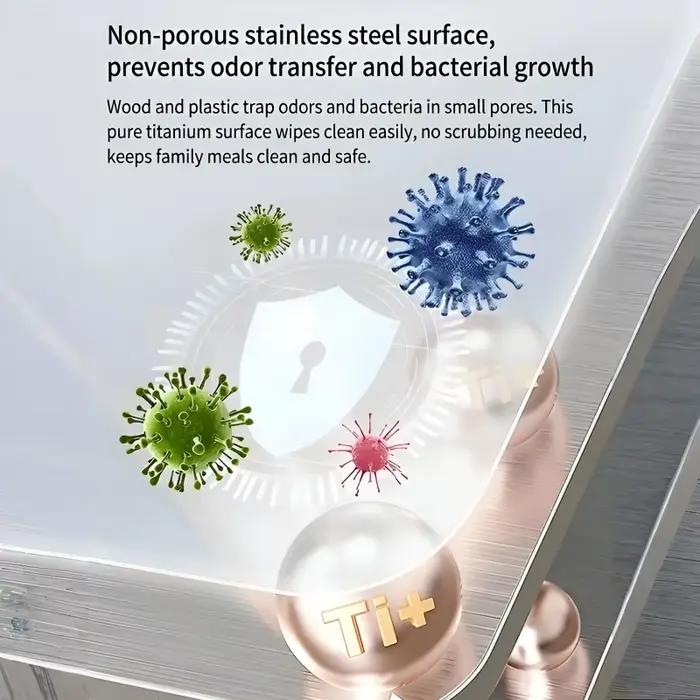 Planche à découper en forme de L en acier inoxydable