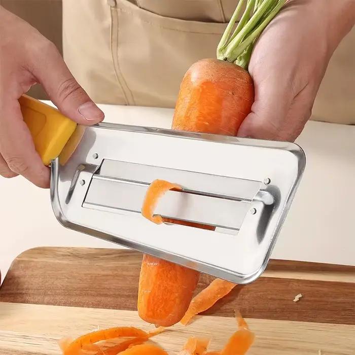 Trancheuse à choux multifonctionnelle en acier inoxydable avec poignée, machine à couper les légumes à double lame, outil de nettoyage