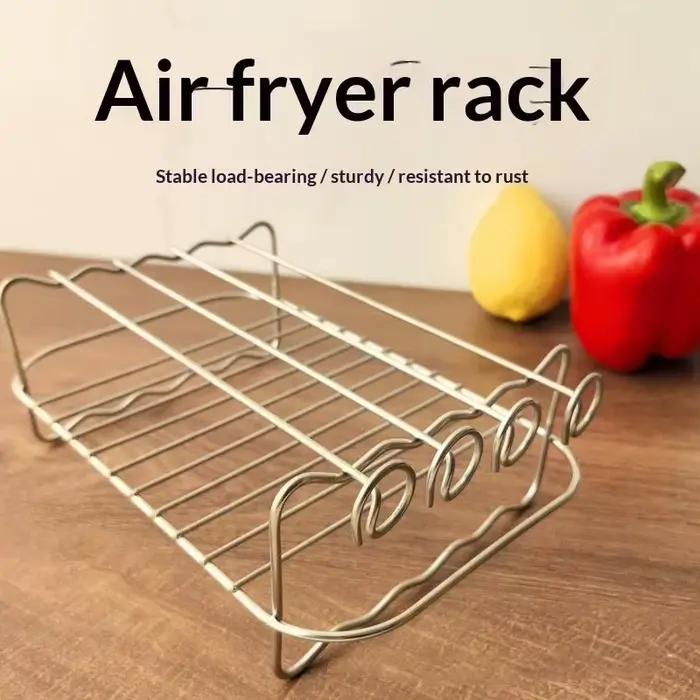 Accessoires pour friteuse à air électrique BBQ, grille double couche en acier inoxydable 430, grille vapeur, grille pour friteuse à air, cuisine, salle à manger et bar