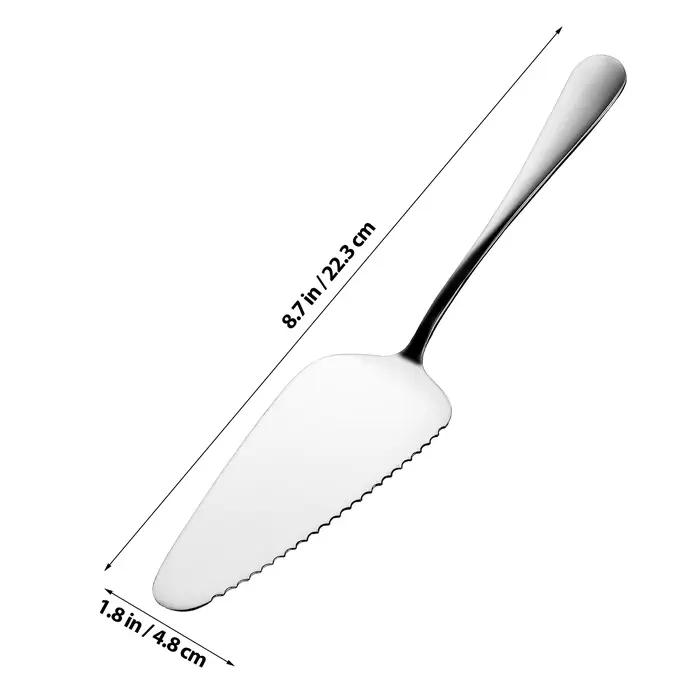 Pelle à gâteaux avec bord dentelé, facile à nettoyer, Surface lisse, serveur à gâteaux pour vaisselle de mariage, fourniture pour fête de mariage, 2 pièces