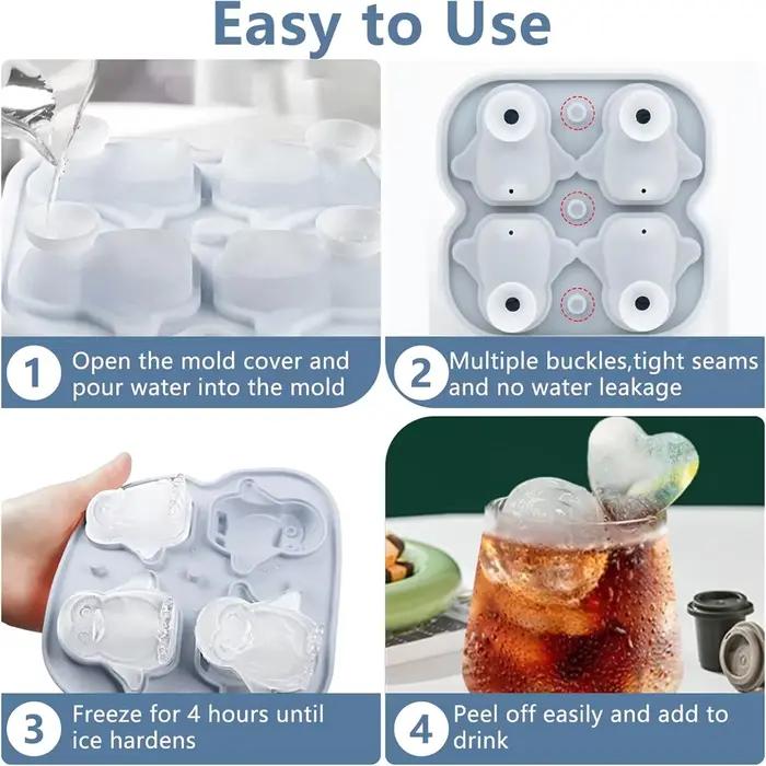 Plateau à glaçons, plateau à glaçons en Silicone avec couvercle, plateaux à glaçons de pingouin pour Cocktails au whisky, jus de bière, moule à glaçons DIY