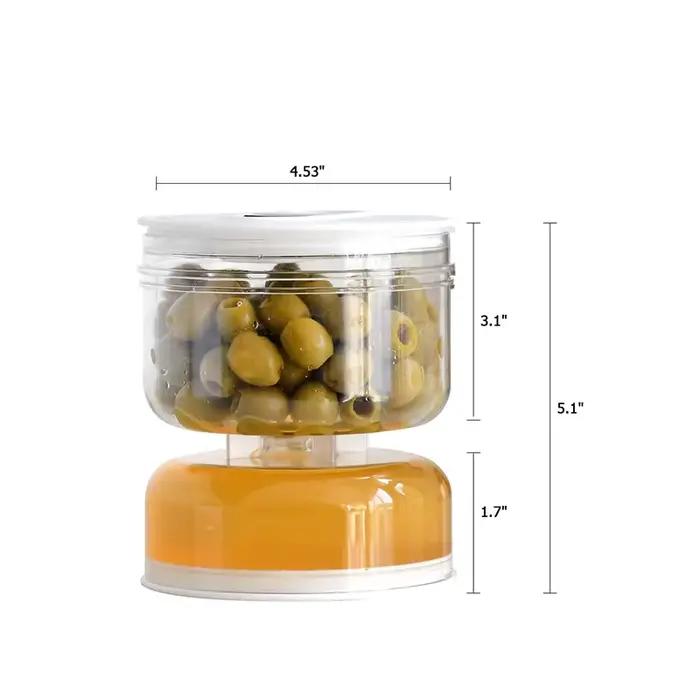 Pot de cornichons, distributeur sec et humide