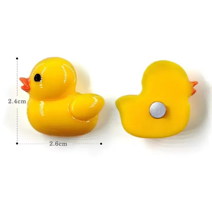 Lot de 10 Aimants de Réfrigérateur Canard Jaune, Figurines de Dessin Animé en Résine, Cadeau pour Réfrigérateur, Autocollant pour Tableau Blanc, Décoration DIY, Accessoires de Cuisine