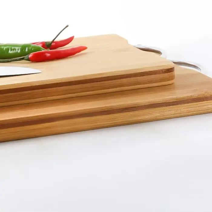 Planche à découper de cuisine en bambou naturel, grande planche à découper rectangulaire, planche à découper en bois massif épais disponible des deux côtés