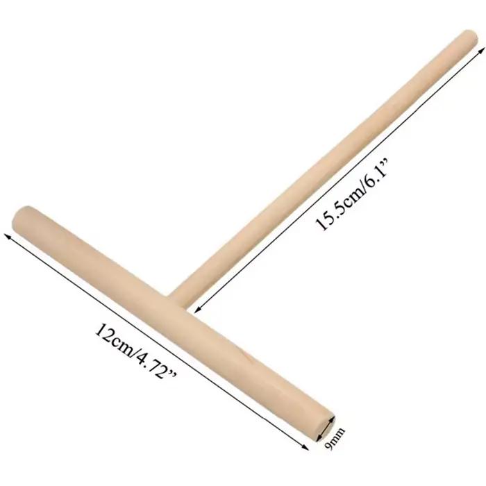 Crêpière en bois en forme de T