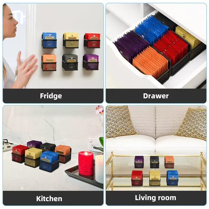 Boîte de rangement de sachets de café et de thé, 1 pièce, support de sachets de thé peu encombrant, boîte de rangement de bureau, support de stockage de café et de sucre de thé