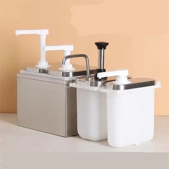 Distributeur de pompe à condiments en plastique, bouteille à presser, presse à sucre pressée à la main, pompe à sauce, bouteille de magasin de thé au lait, sirop fructose
