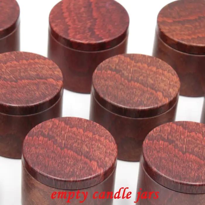 Pots en étain de Grain de bois de poire rouge de 8oz, 12 pièces, avec couvercles, durables et réutilisables pour la fabrication de bougies, le stockage de bijoux et plus encore