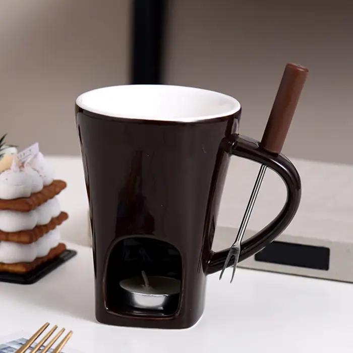 Mini ensemble de tasses à Fondue au chocolat avec fourchette et bougies, Pots à Fondue au fromage, crème glacée, Kit de fabrication de Fondue, tasse à fondre au beurre, petit réchauffeur