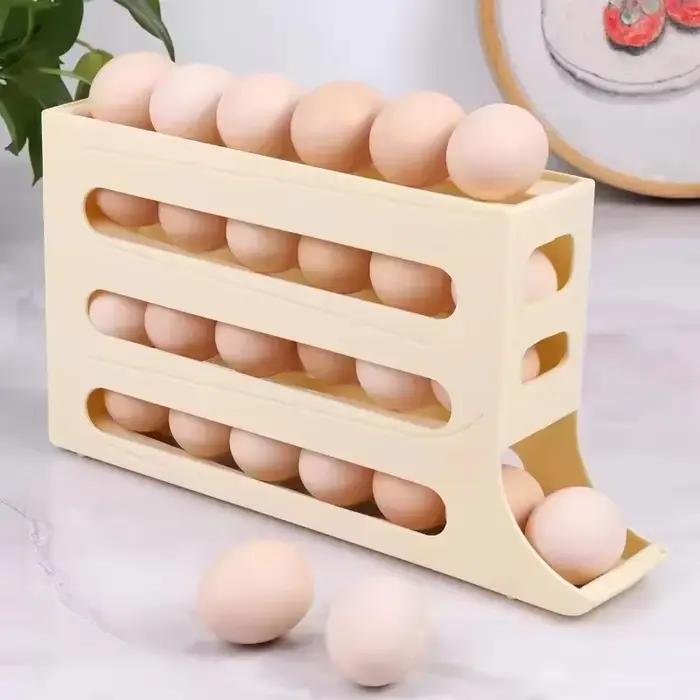 Boîte de rangement pour œufs de réfrigérateur, 4 couches, distributeur automatique d'œufs, organisateur de réfrigérateur