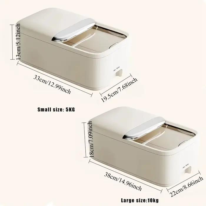 Boîte de rangement de riz avec couvercle