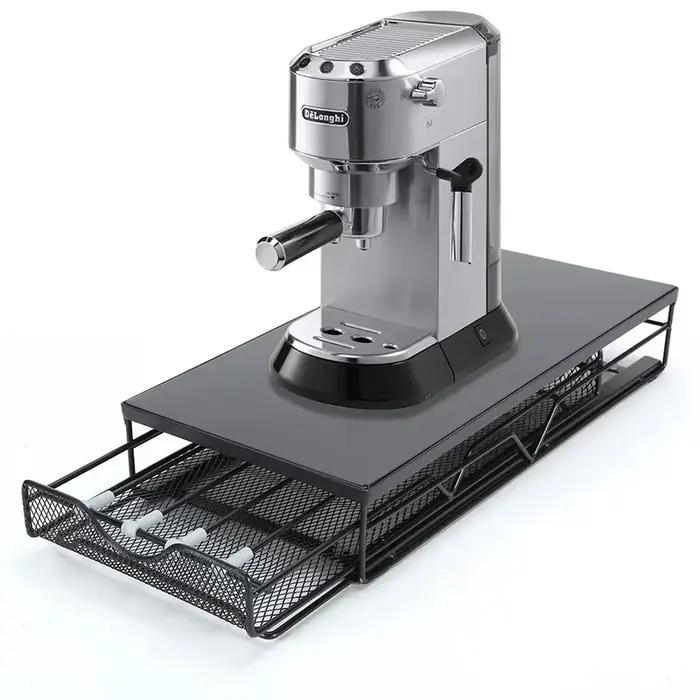 Capsules de café tiroir de bureau support de rangement maison cuisine extractible Simple fer Machine à café Base étagère de rangement