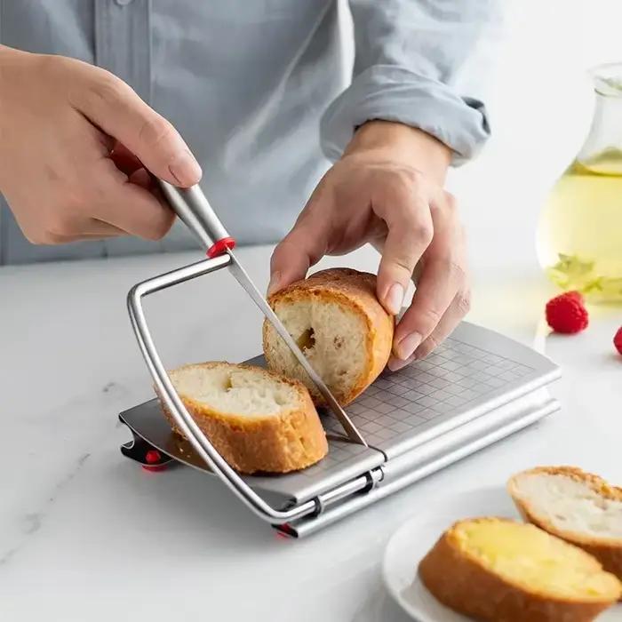 Planche à fromage chaud avec coupe-fil 5.5 pouces en acier inoxydable jambon saucisse trancheuse