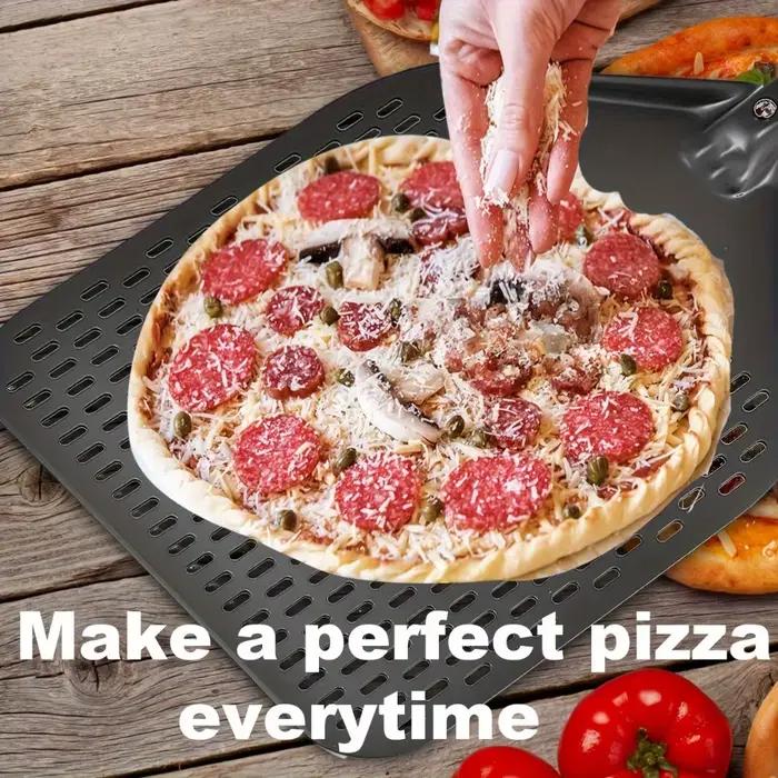 ​ Peau à Pizza en acier inoxydable, outil de four professionnel perforé et antidérapant de 12 pouces pour Restaurant, accessoires de cuisine à domicile ​