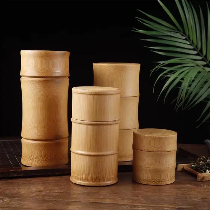 Boîte à thé en bambou naturel