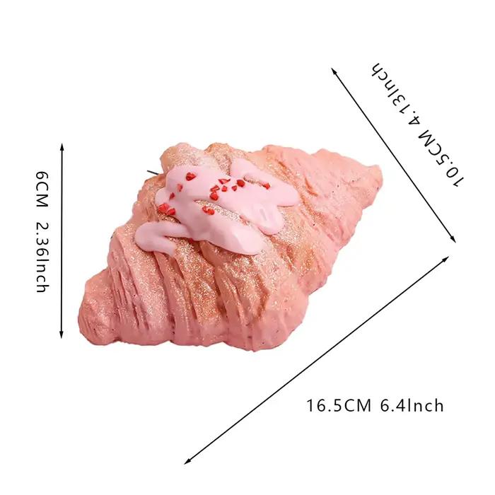 Modèle de croissant simulé à levée lente, en pâte feuilletée, souple à presser, accessoire de photographie alimentaire, ornement pour vitrine de café