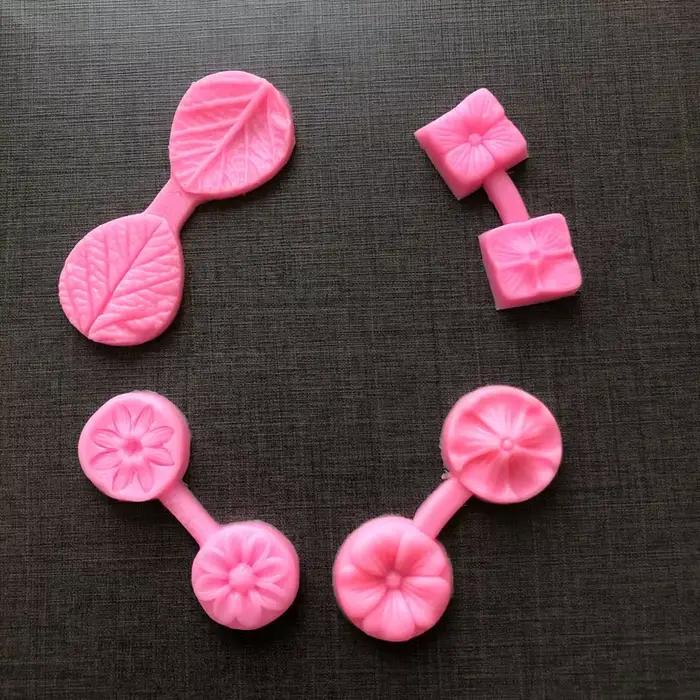 Feuille fleur estampes en relief Fondant congelé Silicone chocolat artisanat moules gâteaux Desserts