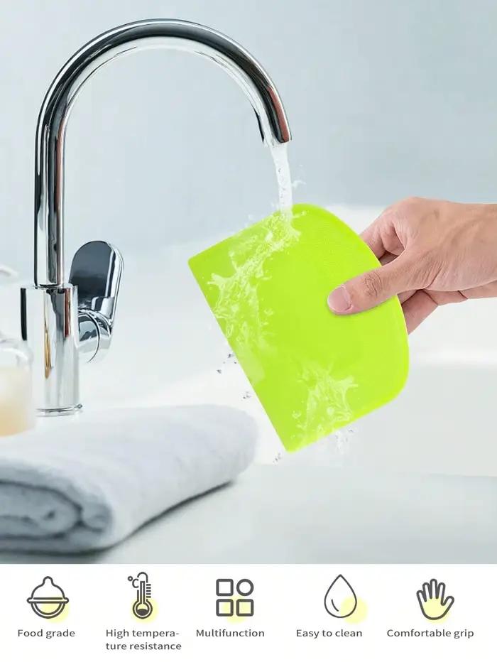 Leeseph 2 pièces bol grattoir à pâte coupe-pâte en plastique sûr aux aliments banc Flexible grattoirs alimentaires