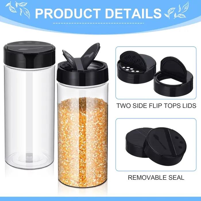 Boîtes à épices transparentes en plastique de 400 ml avec couvercle doseur, contenants à assaisonnements pour la cuisine et le barbecue