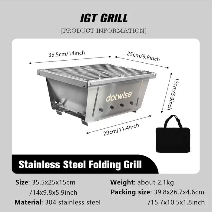 Grill de Barbecue en acier inoxydable 304, poêle d'extérieur Portable, poêle de Table IGT, poêle à bois de chauffage pliant, poêle de Camping