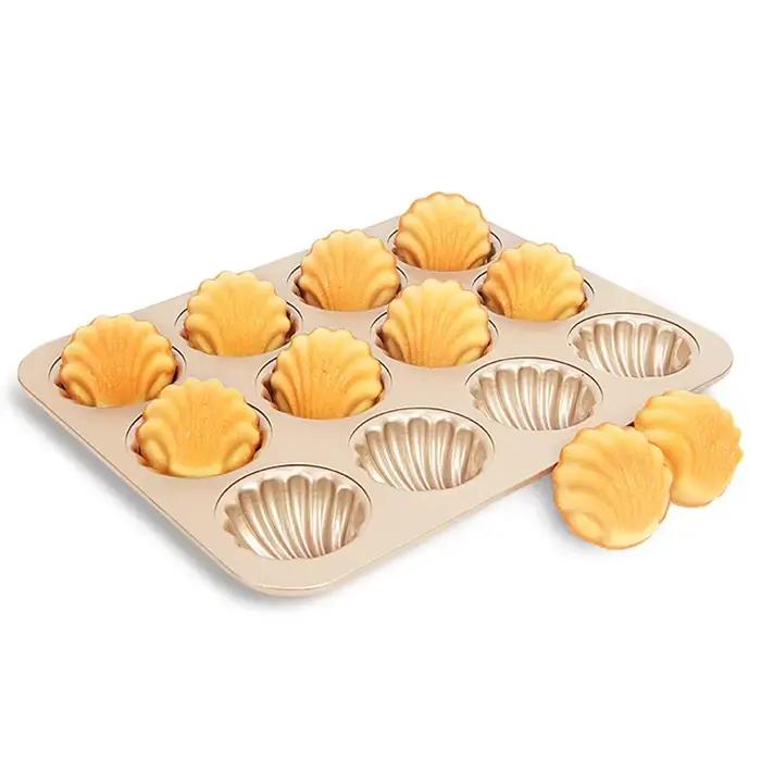 Moule à gâteau de madeleine en forme de cœur en métal pour gâteaux romantiques et décorations de desserts pour femmes occasions spéciales