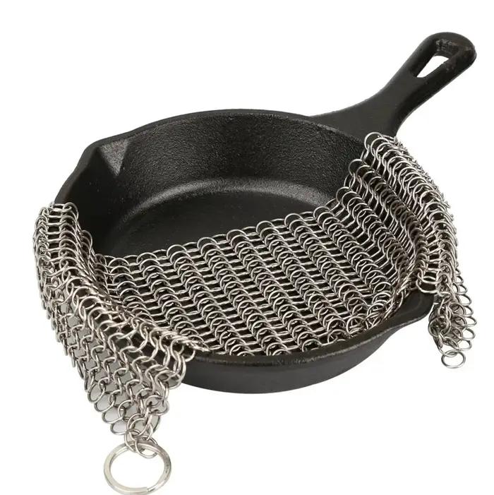 Nettoyeur de cuisine en fonte 10/15/20cm, casseroles antirouille, épurateur de nettoyage, dissolvant de rouille en acier, Kit de brosse grattoir, brosse de nettoyage en métal