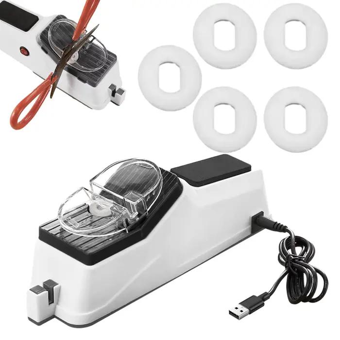 Affûtageur de couteaux électrique multifonctionnel avec couvercle de protection pour couteaux et ciseaux pour cuisine professionnelle et amateur
