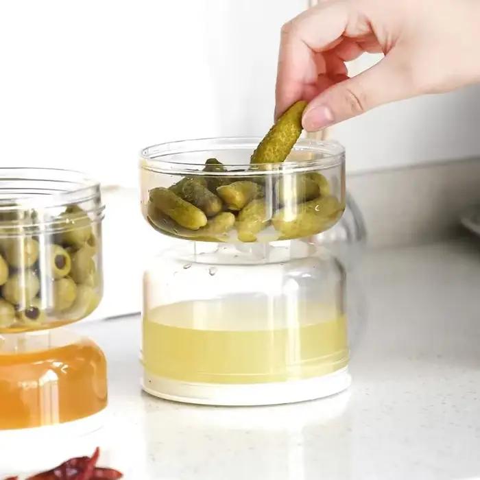 Pot à cornichons avec distributeur sec et humide